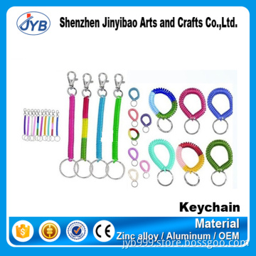 customized colors fashion plastic soft spiral shape keychain